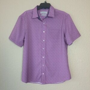 Nick Graham Men's Everywhere Performance Purple Short-Sleeve Stretch Sport Shirt